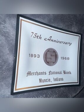 Merchants National Bank 75th Anniversary Framed Print - White & Brown